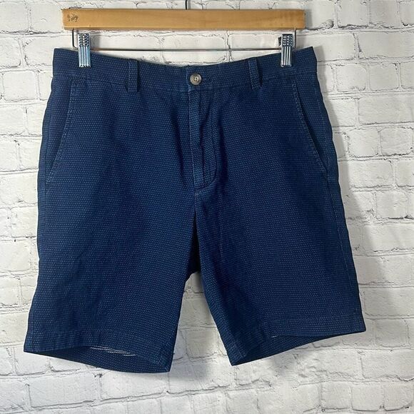 Vineyard Vines Mens Breaker Shorts size 30 Khaki Chino Blue Small White Dots - Picture 1 of 8